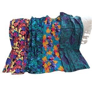 Lot Of 4 Norton McNaughton Vintage 90s Midi Cottage Floral Skirts Sz 10 Rayon